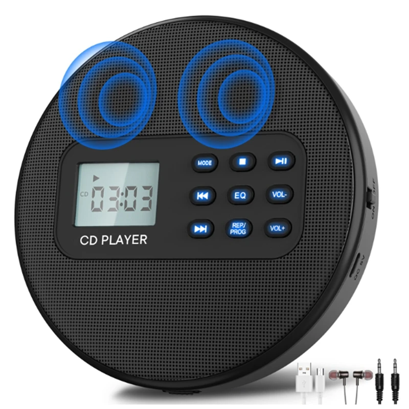 CD Player With Speakers:Rechargeable Walkman CD Player,Discman CD Player With Headphones Plays Recorded MP3/CD/USB
CD Player With Speakers:Rechargeable Walkman CD Player,Discman CD Player With Headphones Plays Recorded MP3/CD/USB