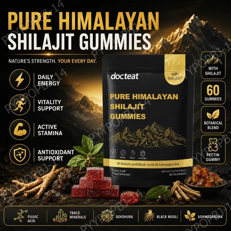 Docteat Pure Himalayan Shilajit Gummies with Ashwagandha Trace Minerals Daily Vitality Support 60 Gummies
Docteat Pure Himalayan Shilajit Gummies with Ashwagandha Trace Minerals Daily Vitality Support 60 Gummies