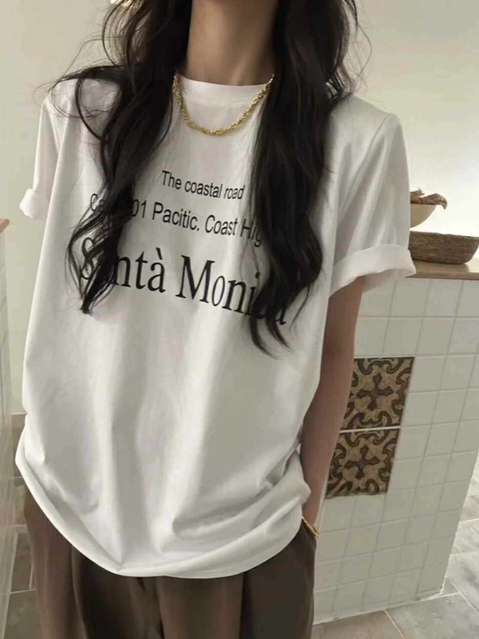 Dongda Gate Early Autumn Casual Versatile Small ence Letter Print round Ne Loose Lazy ort Sve T-irt Women
Dongda Gate Early Autumn Casual Versatile Small ence Letter Print round Ne Loose Lazy ort Sve T-irt Women