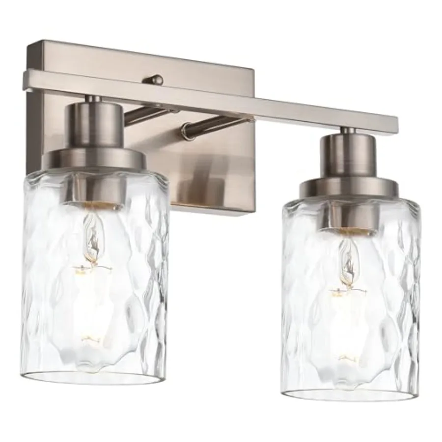 Indoor Wall Sconces with Clear Hammered Glass, 2-Light Modern Bathroom Vanity Light Wall Mount Lamp for Mirror Cabinets Powder
Indoor Wall Sconces with Clear Hammered Glass, 2-Light Modern Bathroom Vanity Light Wall Mount Lamp for Mirror Cabinets Powder