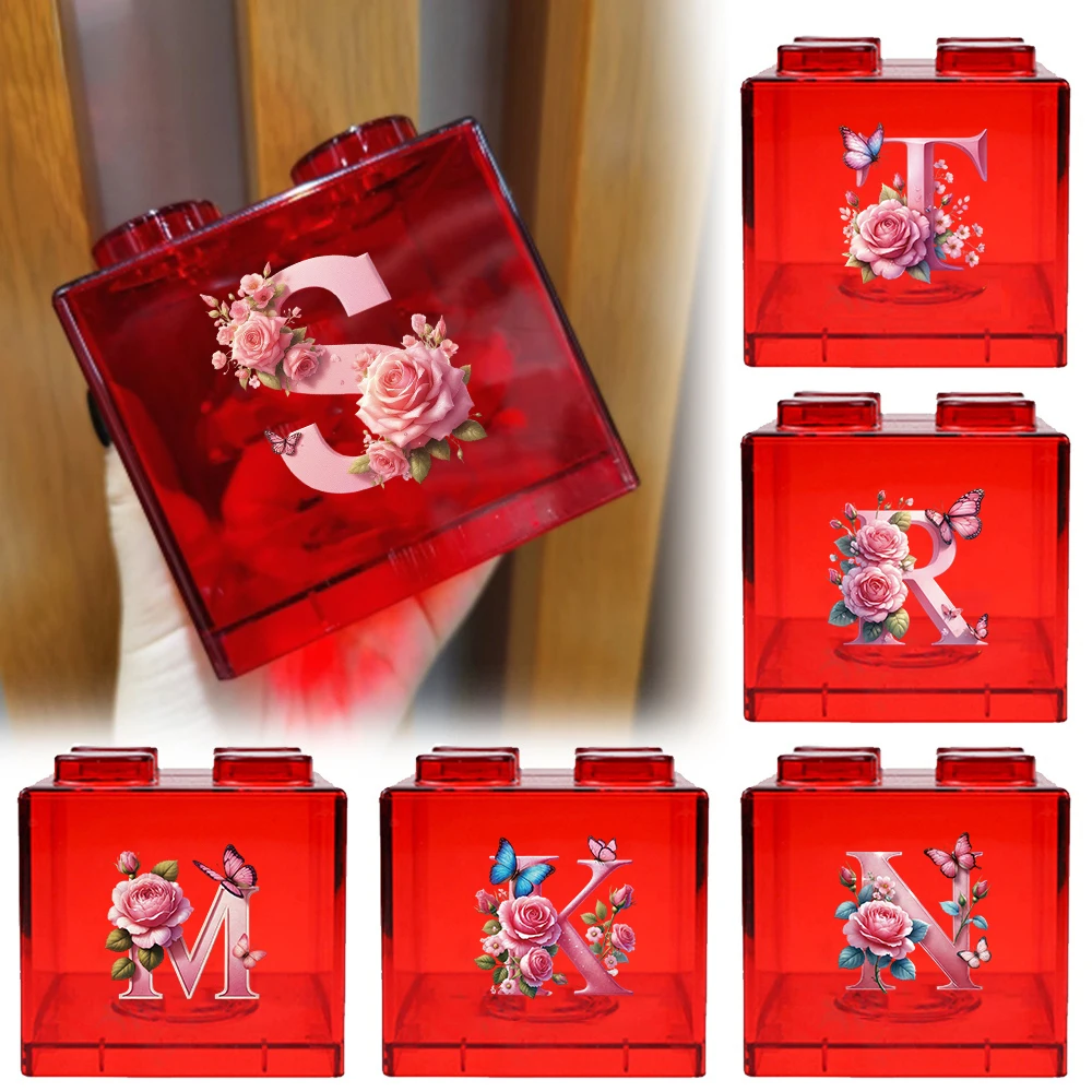 Portable Plastic Building Block Money Box Coin Storage Case Pink Butterfly Initial Name 26 Letters Pattern
Portable Plastic Building Block Money Box Coin Storage Case Pink Butterfly Initial Name 26 Letters Pattern
