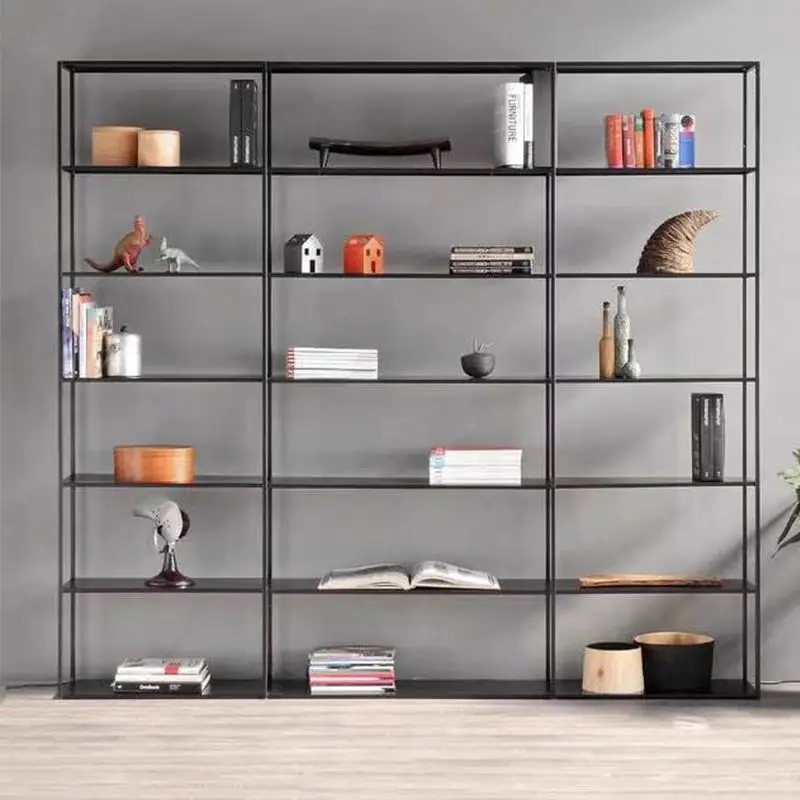 Nordic simple wrought iron bookshelf against the wall shelf office living room display multi-layer floor
Nordic simple wrought iron bookshelf against the wall shelf office living room display multi-layer floor