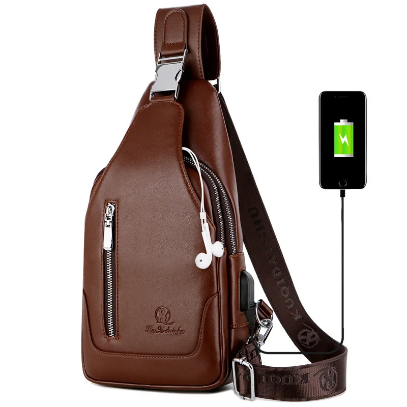 Fashion USB Charging Men's Chest Bag Vintage PU Leather Shoulder Bag Multifunction Crossbody Bags Male Waterproof Sling Bag
Fashion USB Charging Men's Chest Bag Vintage PU Leather Shoulder Bag Multifunction Crossbody Bags Male Waterproof Sling Bag