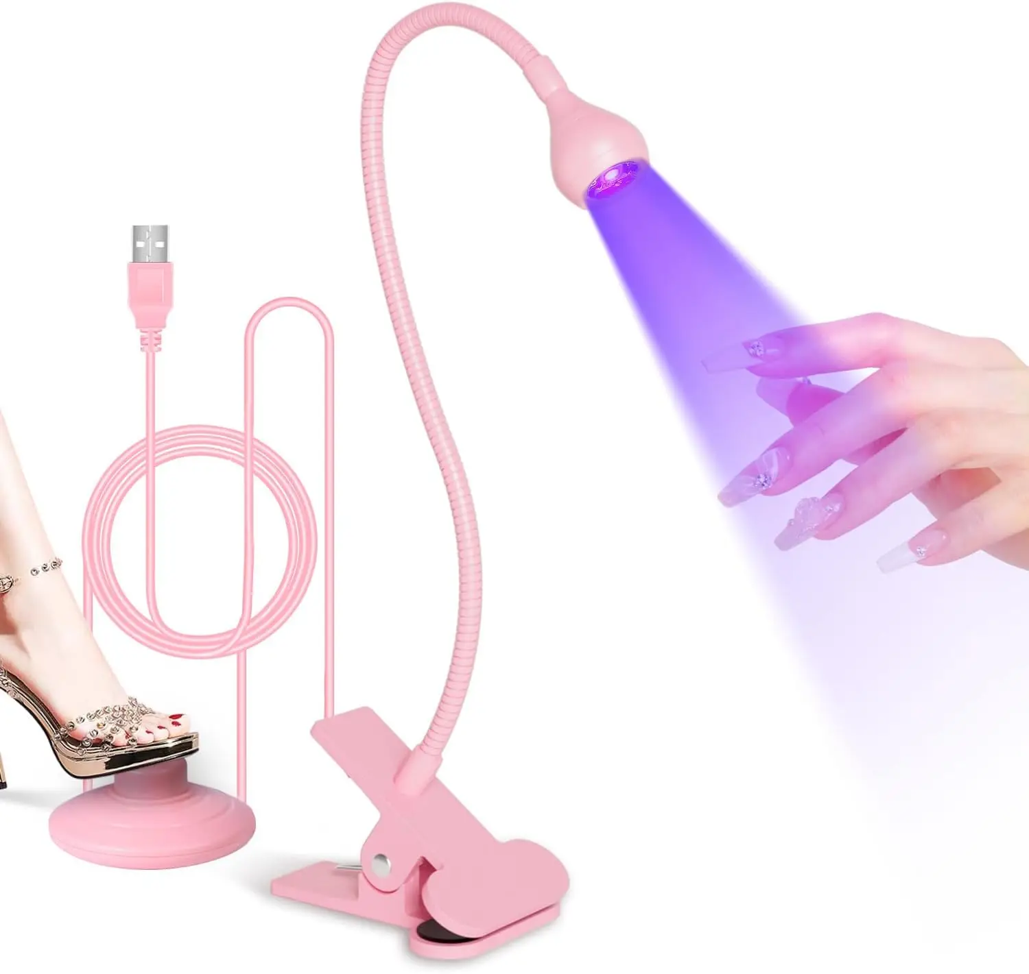 UV LED Nail Lamp, Quick Drying UV Light for Gel Nails Foot Control LED Nail Cure Lamp, Flash Cure Light with Gooseneck and Clamp
UV LED Nail Lamp, Quick Drying UV Light for Gel Nails Foot Control LED Nail Cure Lamp, Flash Cure Light with Gooseneck and Clamp