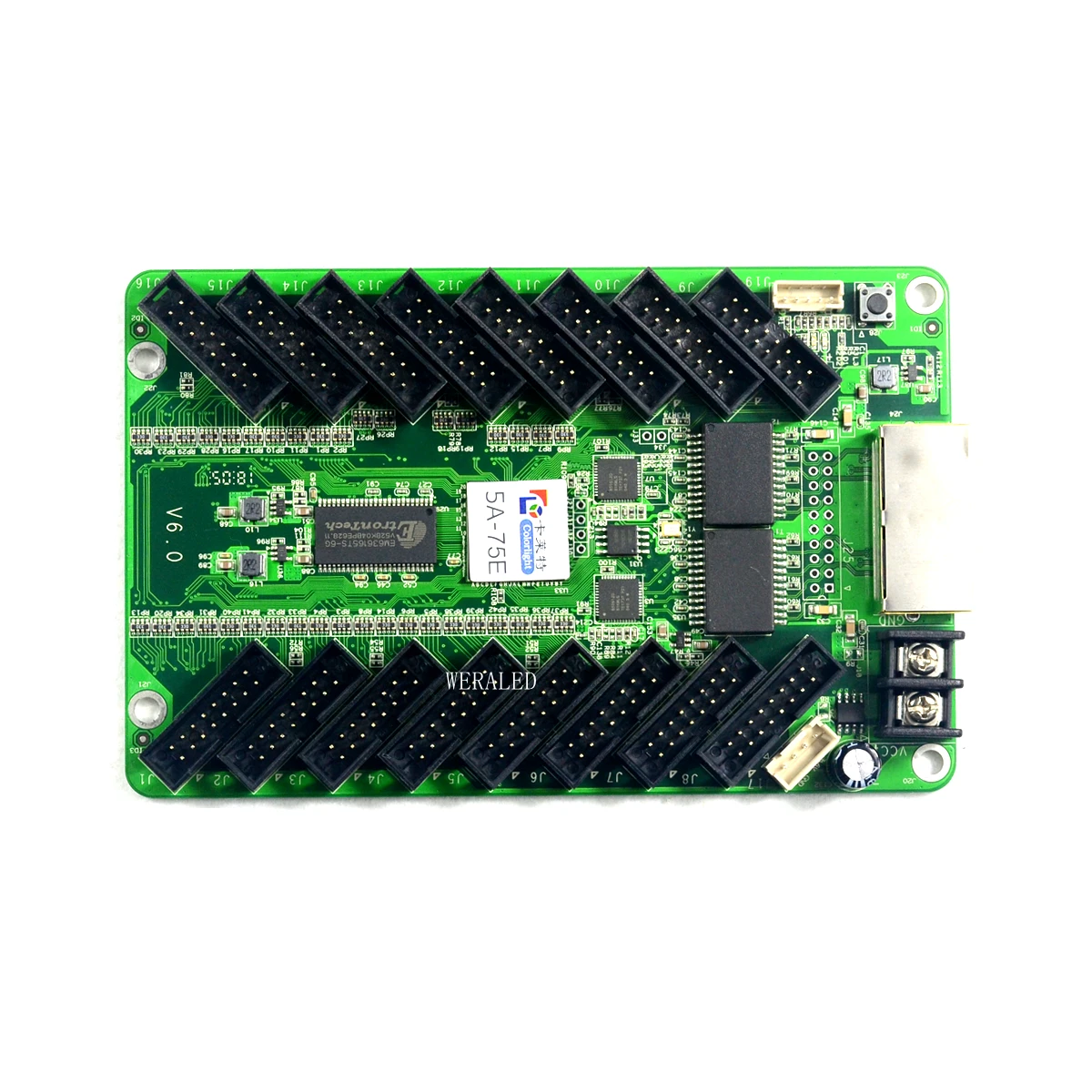 Colorlight 5A-75E Full Color Synchronous Receiving Card with 16xHub75E Ports Support 1/32 scan Narrow Pixel P2 P3 LED Module
Colorlight 5A-75E Full Color Synchronous Receiving Card with 16xHub75E Ports Support 1/32 scan Narrow Pixel P2 P3 LED Module