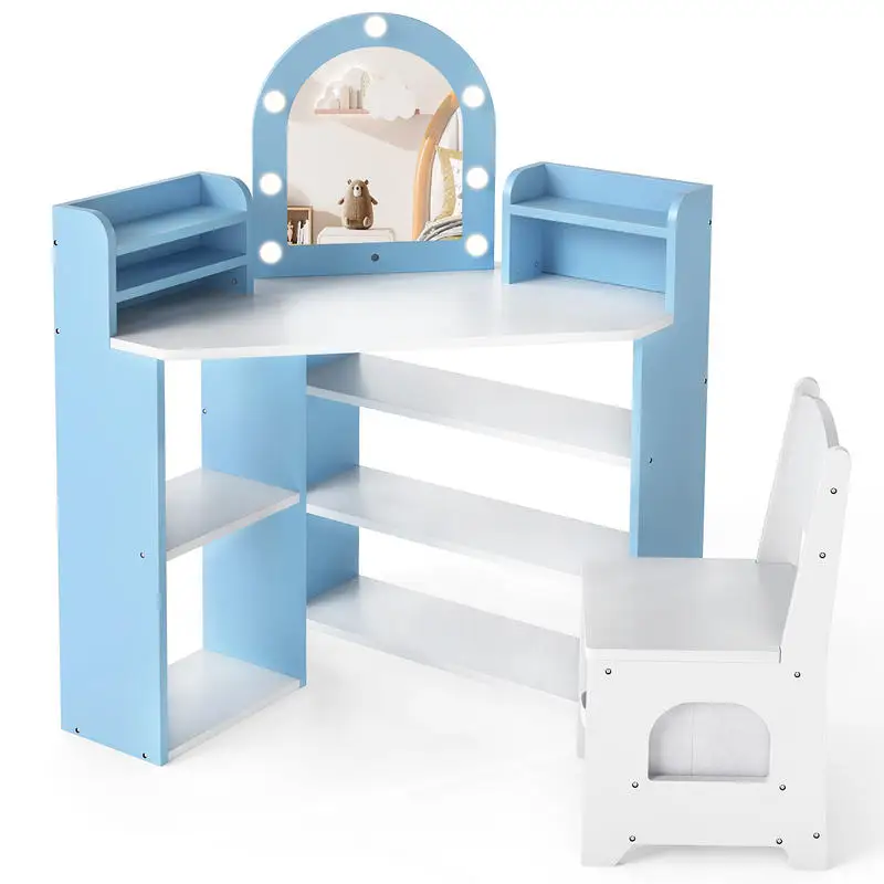 2-In-1 Kids Vanity Set with Lights for Toddlers 3+ Years Old-White
2-In-1 Kids Vanity Set with Lights for Toddlers 3+ Years Old-White