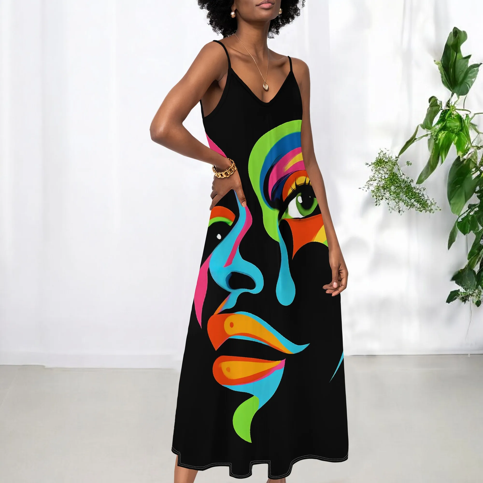 Black Face Art Print Maxi Dress S-3XL Colorful Abstract Summer Look for Juneteenth, Afro Parade or Street Festival
Black Face Art Print Maxi Dress S-3XL Colorful Abstract Summer Look for Juneteenth, Afro Parade or Street Festival