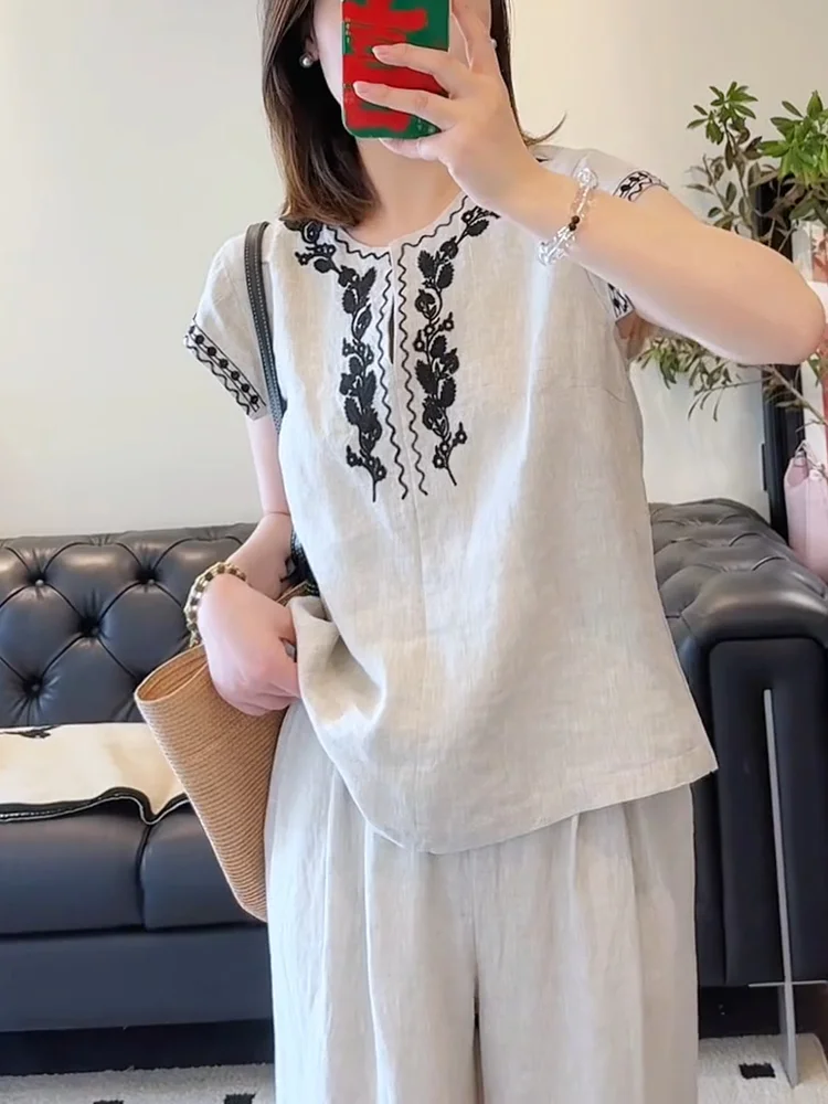 Korean Style Embroidered Top Heavy Work Fashionable Summer New plus Size Slimming Versatile Korean Style Small Shirt
Korean Style Embroidered Top Heavy Work Fashionable Summer New plus Size Slimming Versatile Korean Style Small Shirt