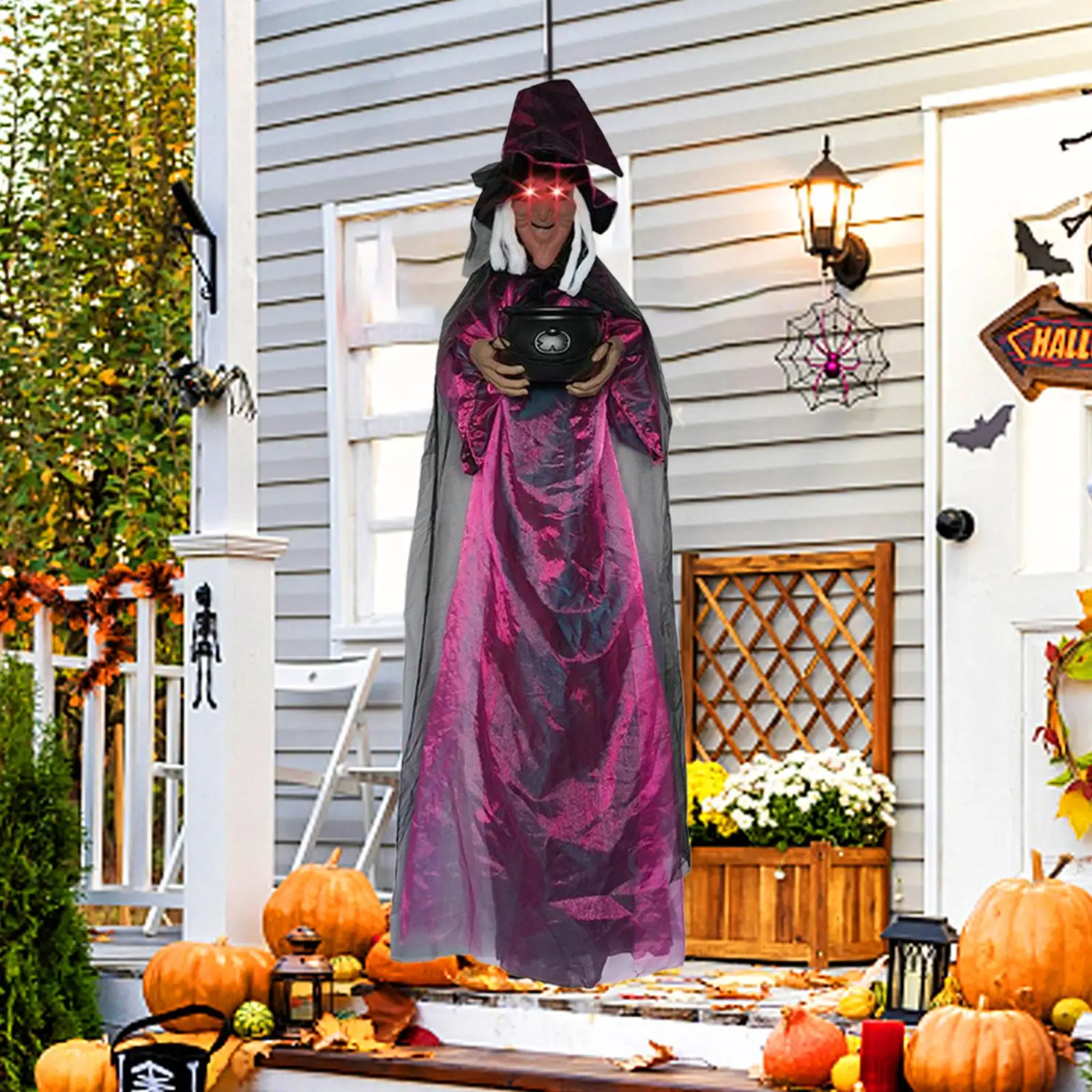 Подвесное анимированное украшение ведьмы на Хэллоуин, высота 70,9 дюймов, дом с привидениями, реквизит для крыльца, уличные вечеринки, костюмированные вечеринки
Подвесное анимированное украшение ведьмы на Хэллоуин, высота 70,9 дюймов, дом с привидениями, реквизит для крыльца, уличные вечеринки, костюмированные вечеринки