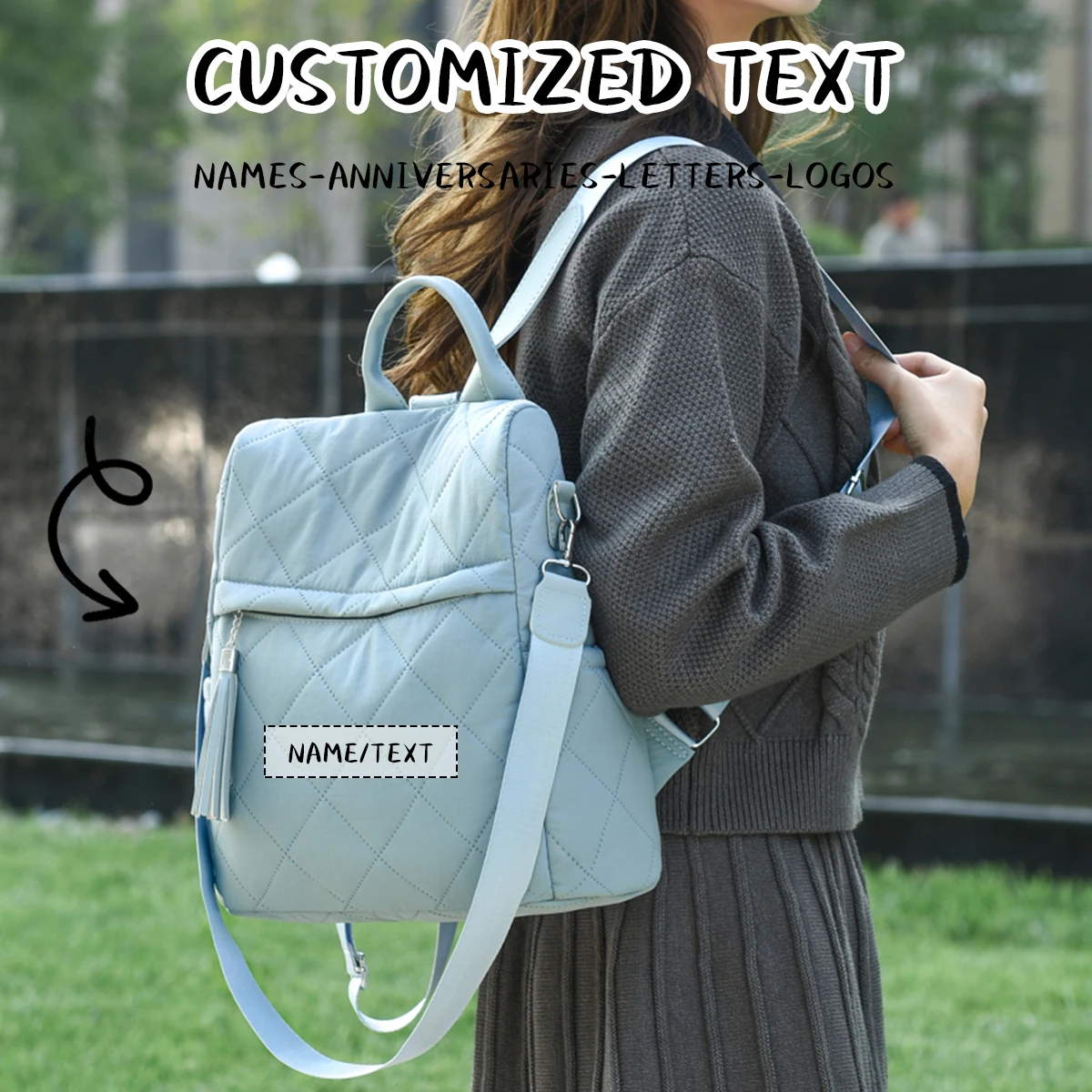 Logo Customized Backpack for Women 2026 New Fashion Trend Casual Plaid Backpack Student School Bag Versatile Travel Bag for Work and Commuting Personalized DIY
Logo Customized Backpack for Women 2026 New Fashion Trend Casual Plaid Backpack Student School Bag Versatile Travel Bag for Work and Commuting Personalized DIY