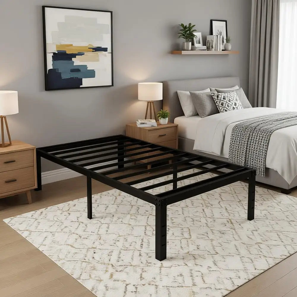 18 Inch Narrow Twin Bed Heavy Duty No Box Spring Needed Metal Platform with Maximum Storage, Easy Assembly, Noise Free, Black
18 Inch Narrow Twin Bed Heavy Duty No Box Spring Needed Metal Platform with Maximum Storage, Easy Assembly, Noise Free, Black