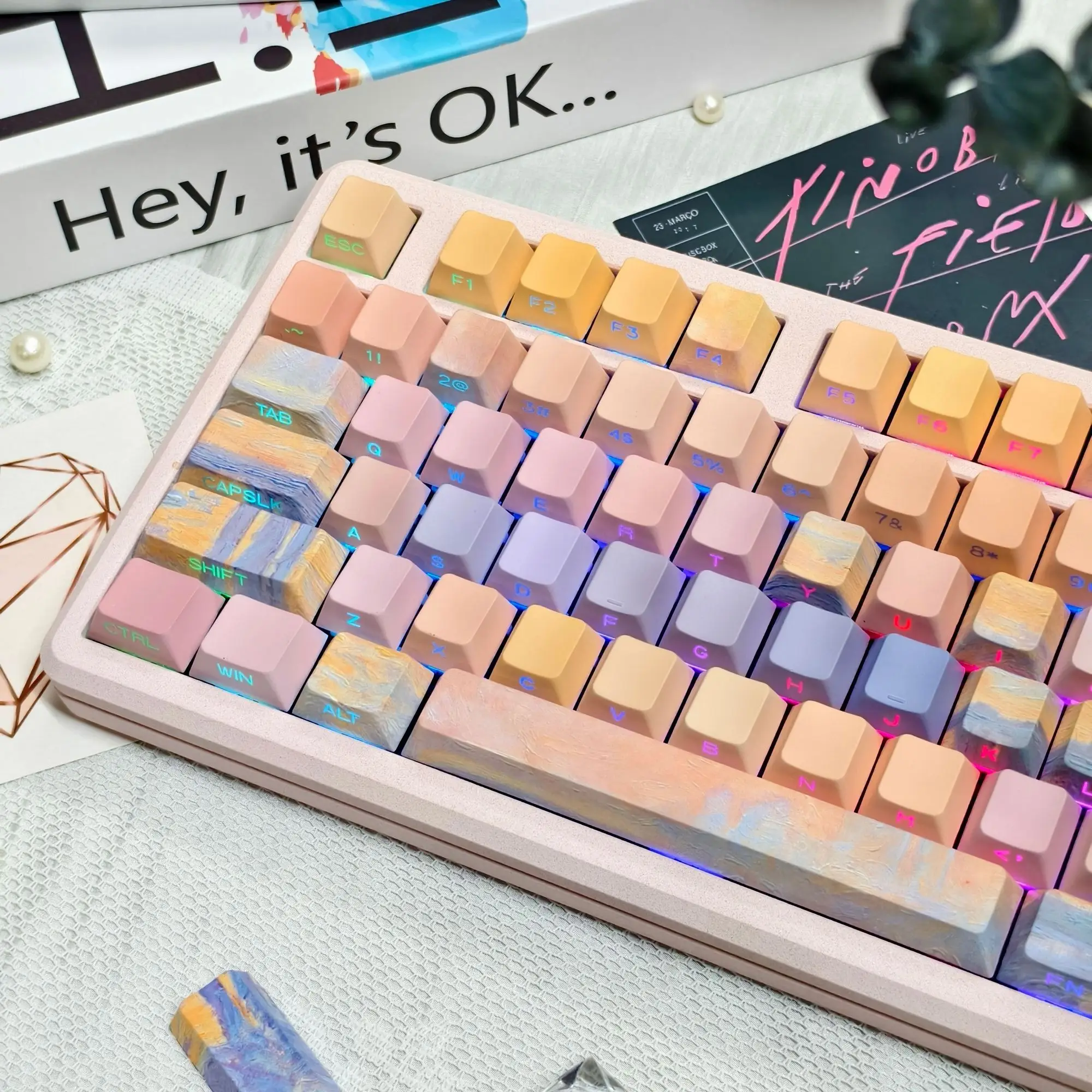 Original opaque engraved mechanical keyboard keycaps are all sublimated on five sides
Original opaque engraved mechanical keyboard keycaps are all sublimated on five sides