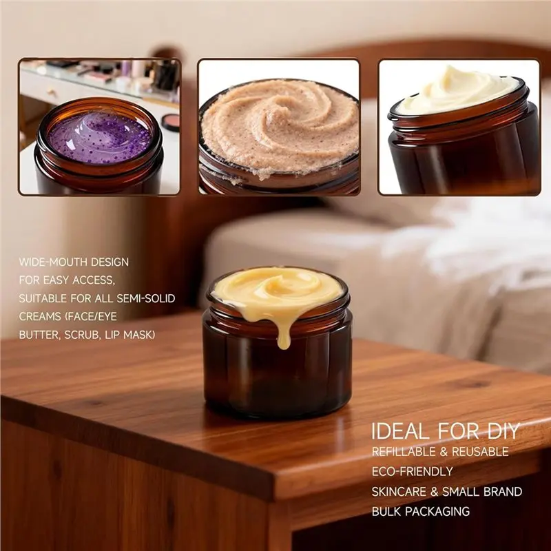 AA05 For Homemade Cosmetics, Balms, Candles, Butter Storage- 12Pcs 2 Oz Amber Glass Jars With Inner Lids, Leakproof Round Airtig
AA05 For Homemade Cosmetics, Balms, Candles, Butter Storage- 12Pcs 2 Oz Amber Glass Jars With Inner Lids, Leakproof Round Airtig