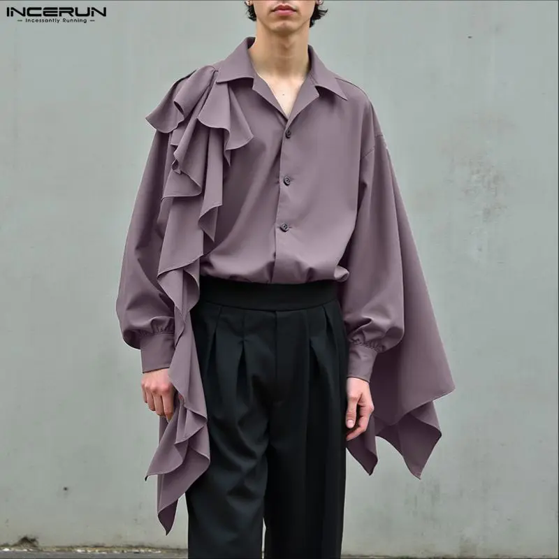 INCERUN мужские рубашки нестандартной формы, однотонные свободные мужские рубашки с лацканами и длинными рукавами, уличная одежда, модные повседневные топы Camisas 2025
INCERUN мужские рубашки нестандартной формы, однотонные свободные мужские рубашки с лацканами и длинными рукавами, уличная одежда, модные повседневные топы Camisas 2025