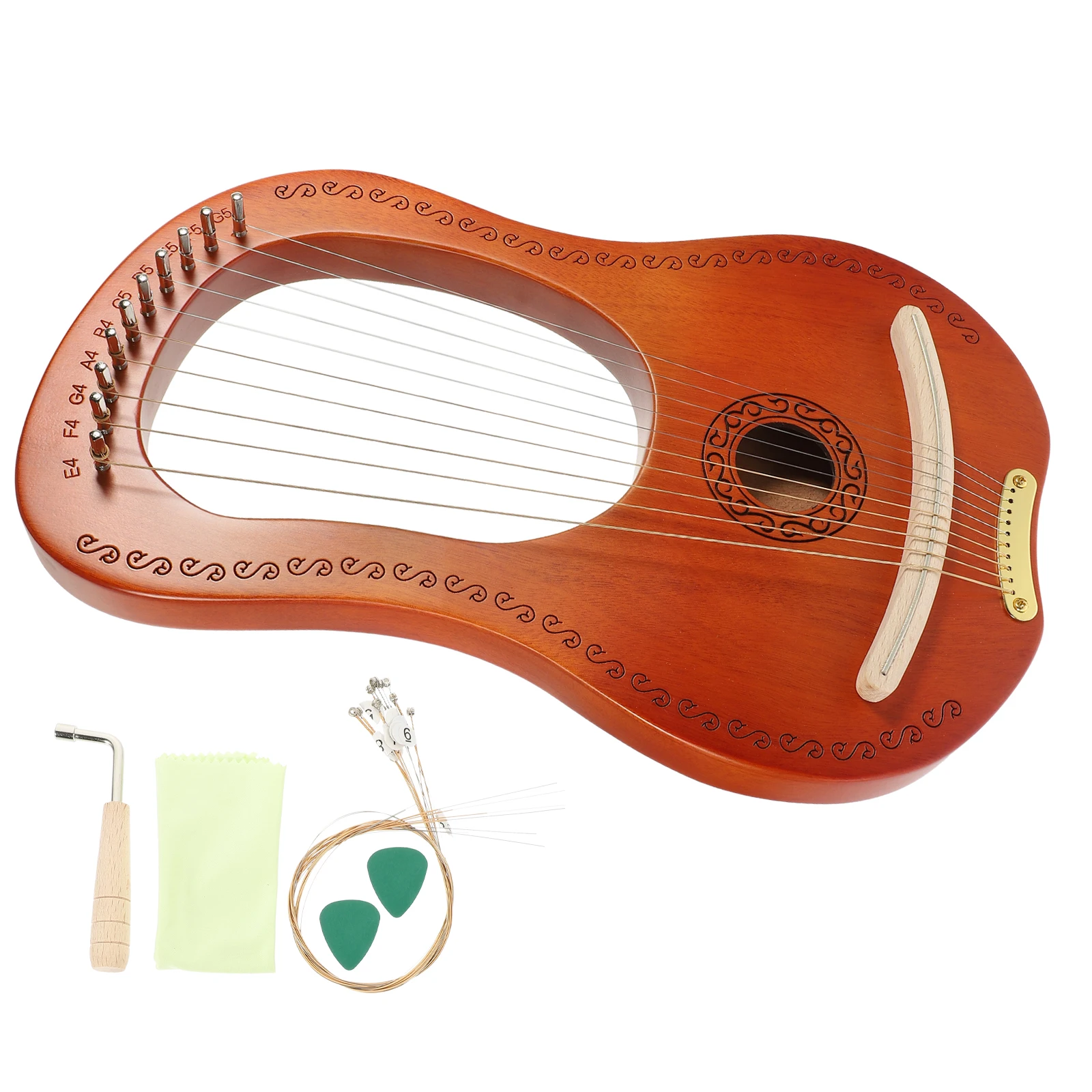 10 String Harp Wood Body String Instrument Vintage Handheld Musical Instrument with Extra Strings Picks Retro Style Harp
10 String Harp Wood Body String Instrument Vintage Handheld Musical Instrument with Extra Strings Picks Retro Style Harp
