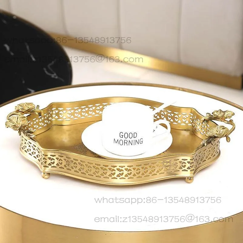 Brass Carved Pallet Home Living Room Coffee Table Dining Table Water Cup Snack Table Storage Light Luxury American Tray Ornament
Brass Carved Pallet Home Living Room Coffee Table Dining Table Water Cup Snack Table Storage Light Luxury American Tray Ornament