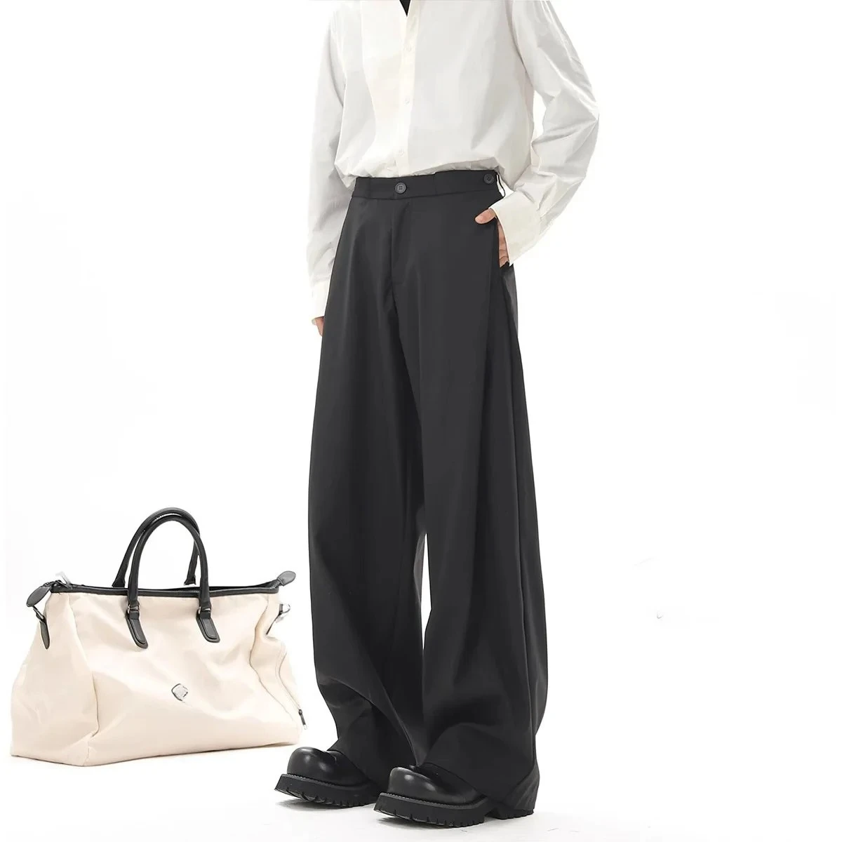 Summer Autumn Men's Wide Leg Pants Loose Straight High Drape Fabric Premium Texture Versatile Comfort Minimalist Casual Trousers
Summer Autumn Men's Wide Leg Pants Loose Straight High Drape Fabric Premium Texture Versatile Comfort Minimalist Casual Trousers
