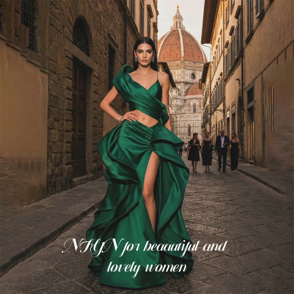 NFYN Green Evening Dress Off the Shoulder Short Sleeve Prom Dress with High Split Party Dress Gala Dress for Women Customized
NFYN Green Evening Dress Off the Shoulder Short Sleeve Prom Dress with High Split Party Dress Gala Dress for Women Customized