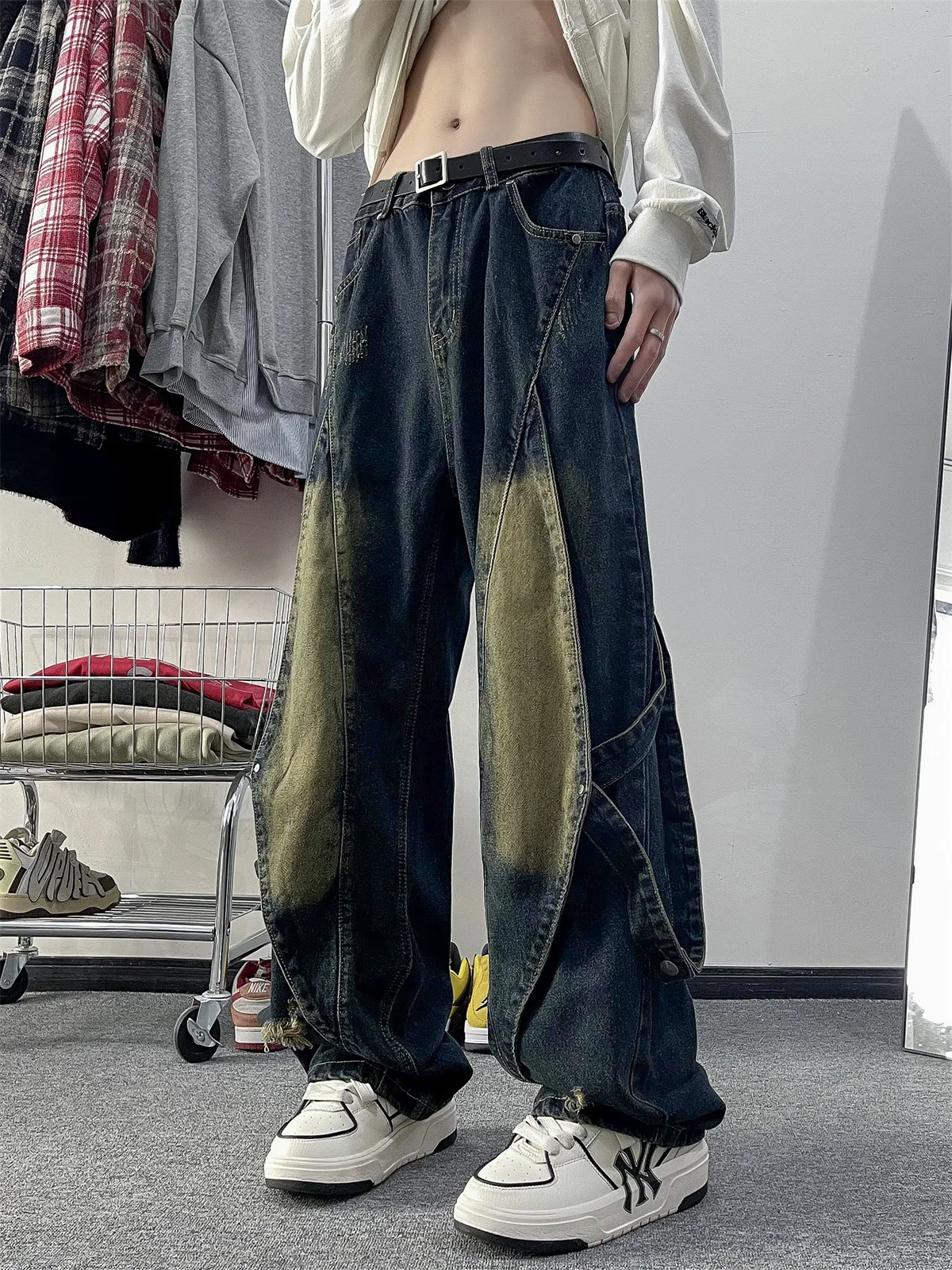 Washed Loose Wide Leg Men's Jeans High Street Heavy Duty Deconstructed American Style Casual Youth Trend Spring Autumn
Washed Loose Wide Leg Men's Jeans High Street Heavy Duty Deconstructed American Style Casual Youth Trend Spring Autumn