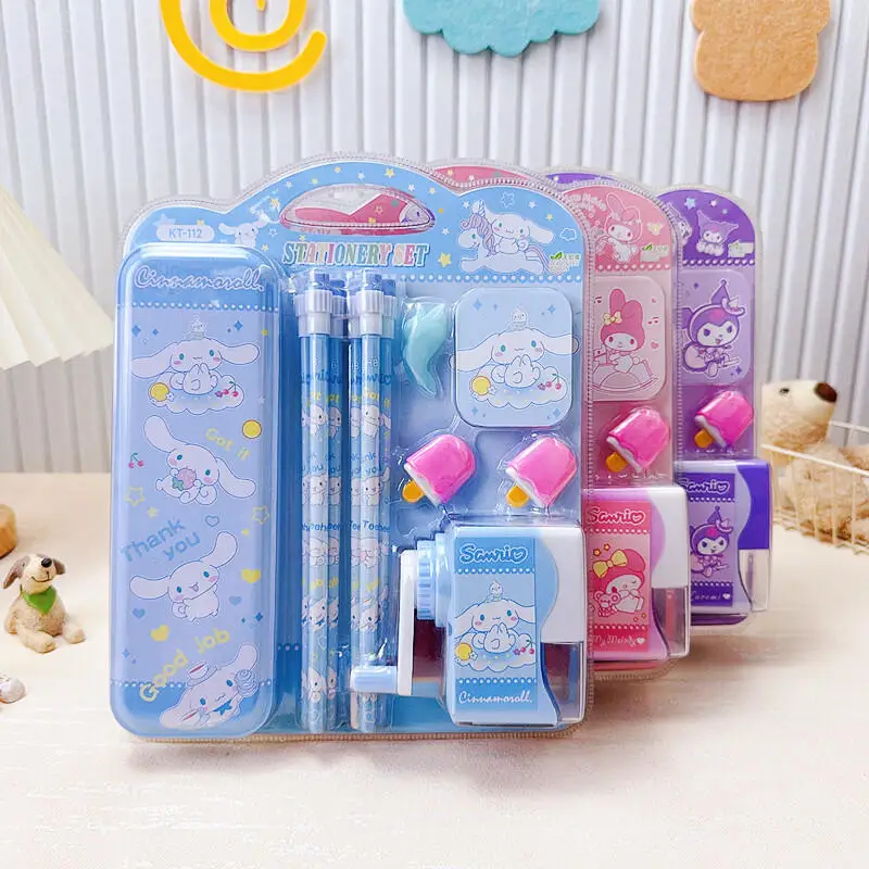 Cute Kuromi Stationery Set Kawaii My Melody Birthday Gift Box with Pencil Sharpener Premium Pencil Case School Supplies Set
Cute Kuromi Stationery Set Kawaii My Melody Birthday Gift Box with Pencil Sharpener Premium Pencil Case School Supplies Set