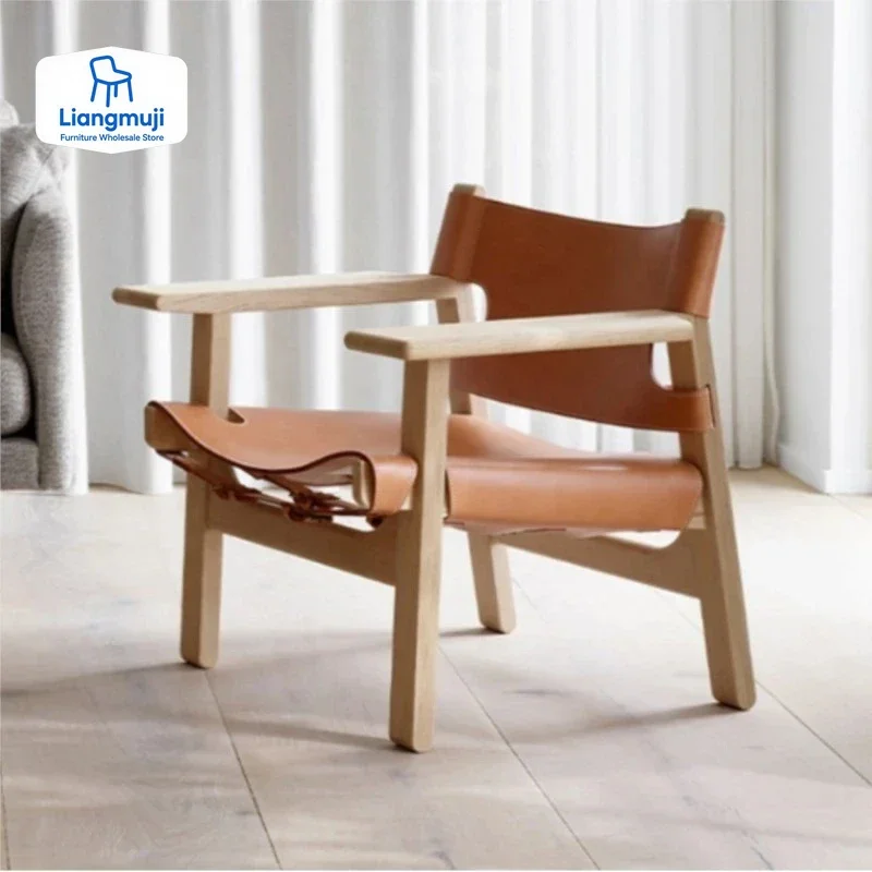 Living Room Leisure Chair, Nordic Solid Wood Single Chair,Spanish Hunting Chair, Designer Saddle Leather Chair кресло 의자
Living Room Leisure Chair, Nordic Solid Wood Single Chair,Spanish Hunting Chair, Designer Saddle Leather Chair кресло 의자