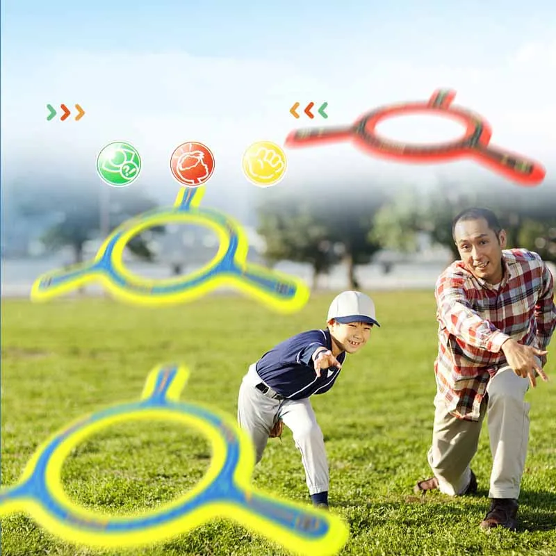 New Boomerang EVA Flying Disc Toy Kids Outdoor Sports Hand Throwing Flying Disc Toys Parent-child Interactive Flying Machine
New Boomerang EVA Flying Disc Toy Kids Outdoor Sports Hand Throwing Flying Disc Toys Parent-child Interactive Flying Machine