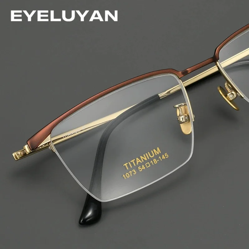 EYELUYAN Retro Semi-Rilesses Square Optical Frames Men Glasses Ultralight Fashion Prescription Eyeglasses Frame 1073
EYELUYAN Retro Semi-Rilesses Square Optical Frames Men Glasses Ultralight Fashion Prescription Eyeglasses Frame 1073