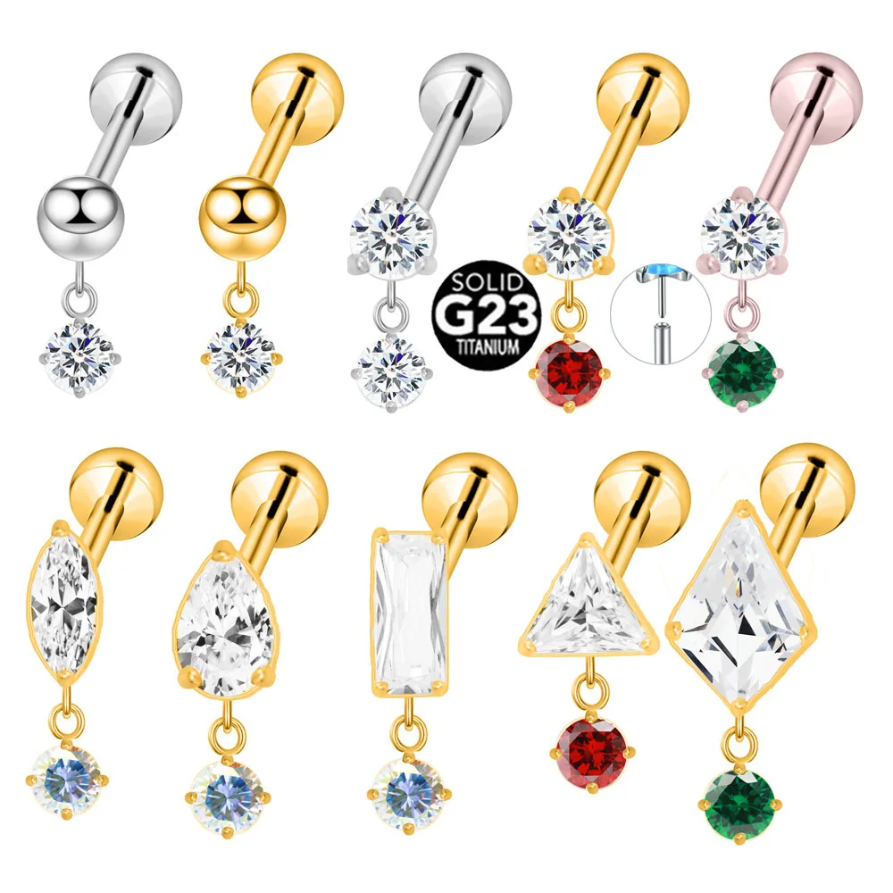 ASTM F136 G23 Titanium Teardrop Triangle Rhombus Threadless Piercing CZ Pin Push in Lip Stud Daith Conch Earring 16G 18G 20G
ASTM F136 G23 Titanium Teardrop Triangle Rhombus Threadless Piercing CZ Pin Push in Lip Stud Daith Conch Earring 16G 18G 20G