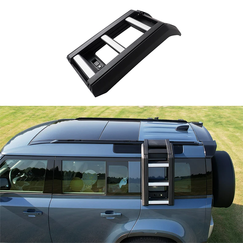 High Quality Aluminum Alloy Roof Rack Ladder For 2020 Land Rover Defender 110 Telescopic Side Ladder
High Quality Aluminum Alloy Roof Rack Ladder For 2020 Land Rover Defender 110 Telescopic Side Ladder