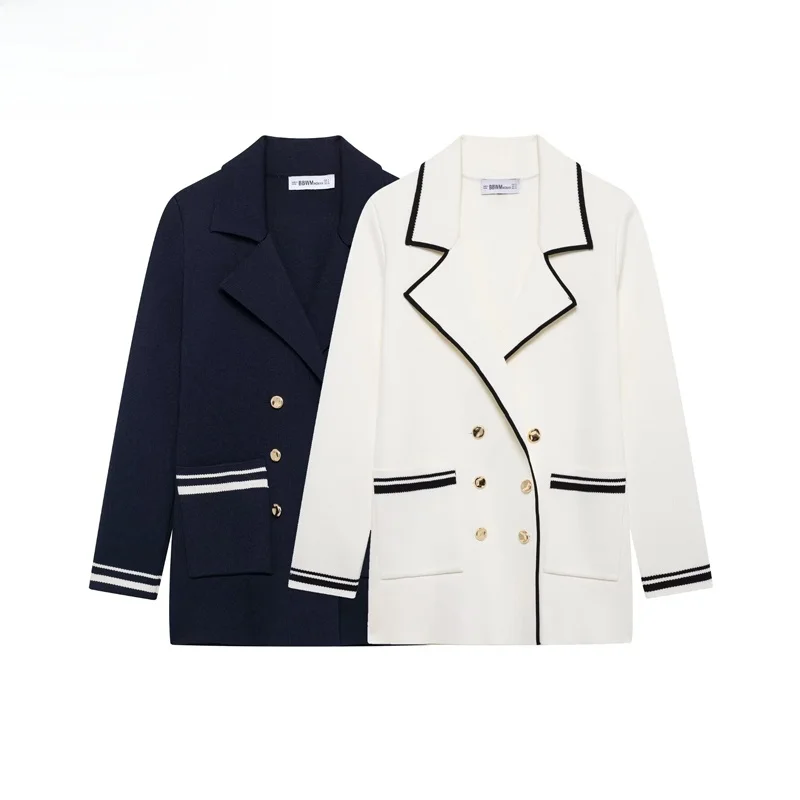 ZBZR Spring New Women's Knitted Suit Jaet Double Frontal Faionable Long Sve Commute Sle Regular Length Pure Color
ZBZR Spring New Women's Knitted Suit Jaet Double Frontal Faionable Long Sve Commute Sle Regular Length Pure Color