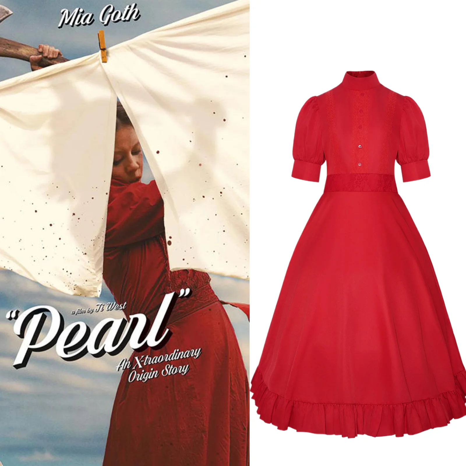Pearl Horror Movie Cosplay Red Dress Protagonist Costume Halloween Masquerade Party Outfit Gothic Vintage Stage PerformanceDress
Pearl Horror Movie Cosplay Red Dress Protagonist Costume Halloween Masquerade Party Outfit Gothic Vintage Stage PerformanceDress