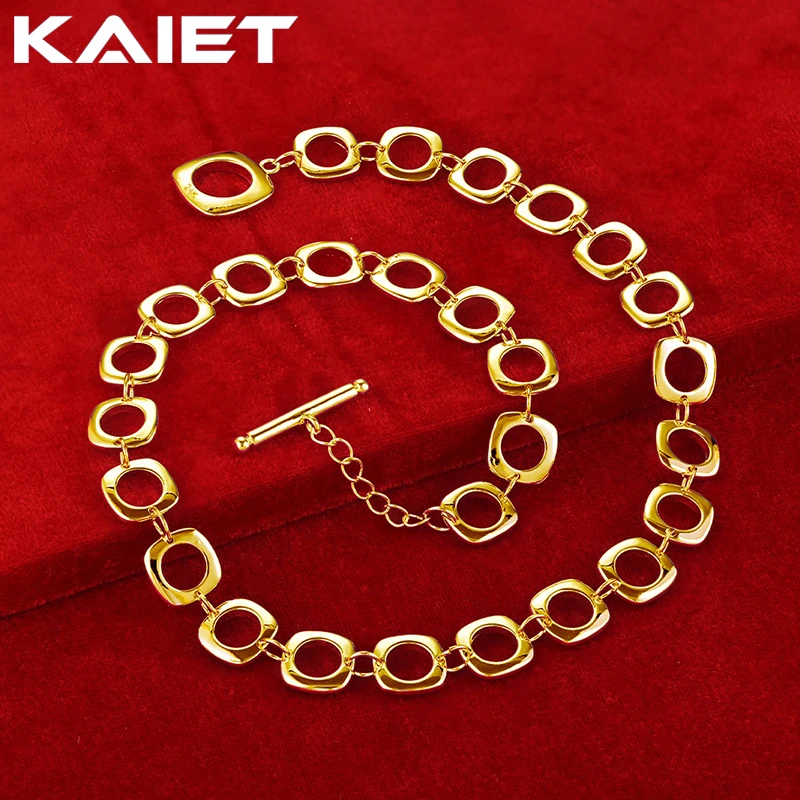 KAIET 925 Sterling Silver Square Chain Necklace Plated With 18K Gold Wedding Party For Women Charm Fine Jewelry
KAIET 925 Sterling Silver Square Chain Necklace Plated With 18K Gold Wedding Party For Women Charm Fine Jewelry