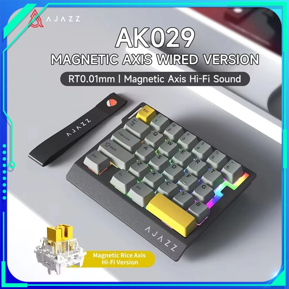 Ajazz Ak029 Клавиатура с магнитным переключателем, одноручная проводная клавиатура, 29 клавиш, киберспортивная клавиатура, геймерские клавиатуры с низкой задержкой для Fps 
Ajazz Ak029 Клавиатура с магнитным переключателем, одноручная проводная клавиатура, 29 клавиш, киберспортивная клавиатура, геймерские клавиатуры с низкой задержкой для Fps