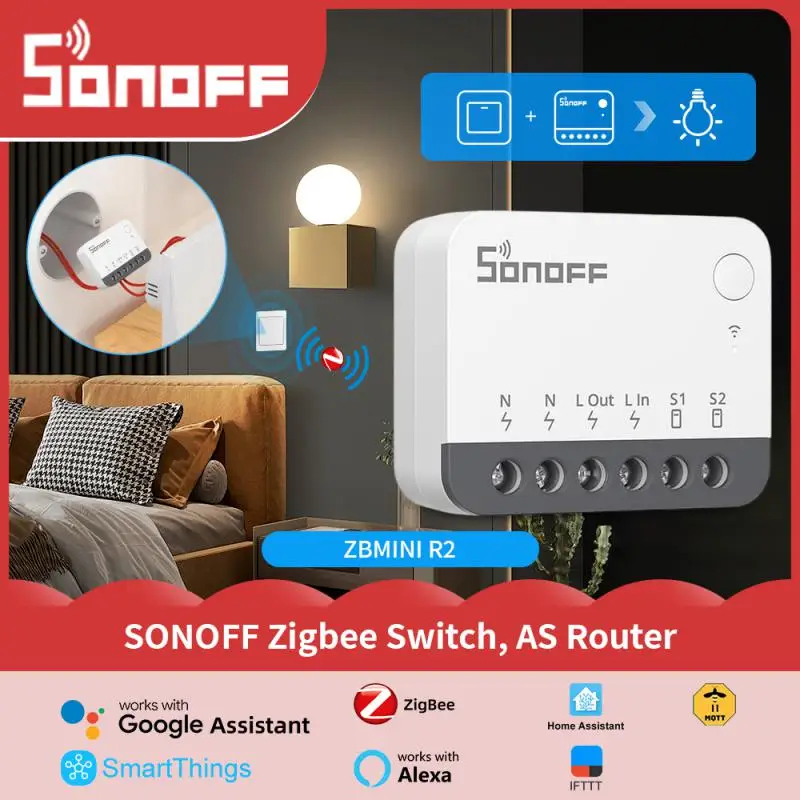 SONOFF ZBMINIR2 Extreme Zigbee Smart Switch, съемное реле, внешний переключатель, дистанционное управление через EWeLink, совместимый с концентраторами Zigbee
SONOFF ZBMINIR2 Extreme Zigbee Smart Switch, съемное реле, внешний переключатель, дистанционное управление через EWeLink, совместимый с концентраторами Zigbee