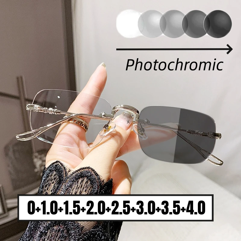 Очки для чтения с квадратной оправой для мужчин и женщин, фотохромные Роскошные уличные очки для дальнего зрения с обесцвечивающими линзами
Очки для чтения с квадратной оправой для мужчин и женщин, фотохромные Роскошные уличные очки для дальнего зрения с обесцвечивающими линзами