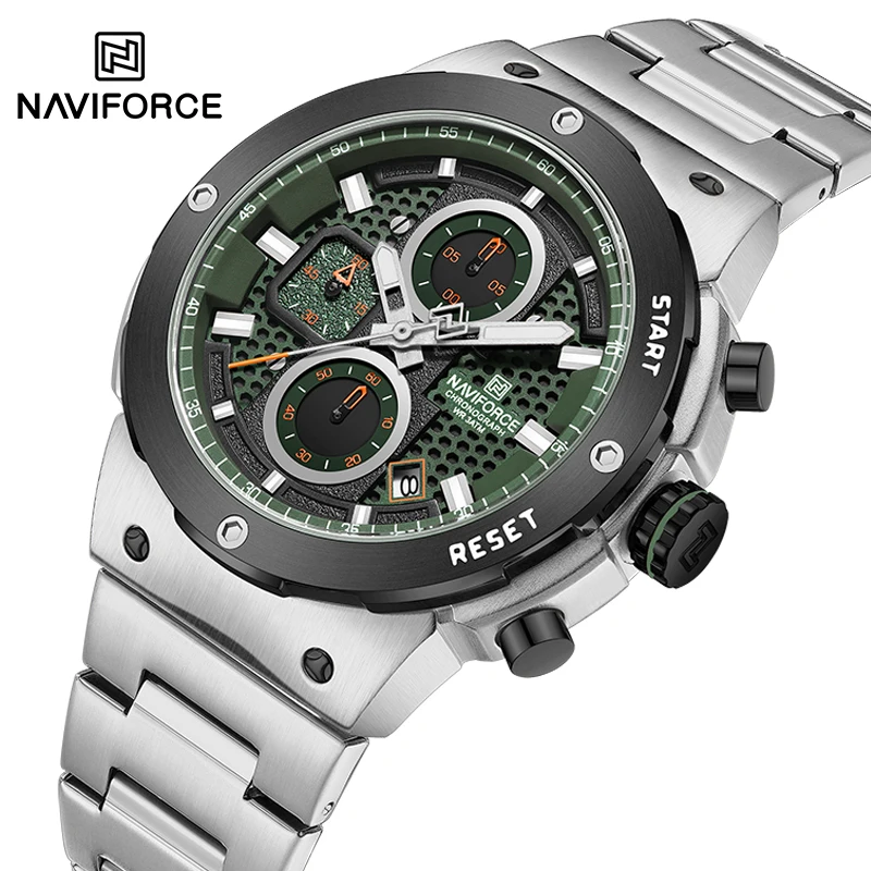 NAVIFORCE мужские военные спортивные многофункциональные наручные часы с креативной сеткой из нержавеющей стали, водонепроницаемые кварцевые мужские часы Reloj Hombre
NAVIFORCE мужские военные спортивные многофункциональные наручные часы с креативной сеткой из нержавеющей стали, водонепроницаемые кварцевые мужские часы Reloj Hombre