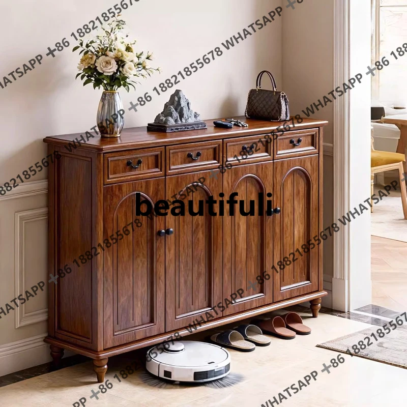 American solid wood shoe cabinet, living room partition cabinet, walnut household door large-capacity entrance storage cabinet
American solid wood shoe cabinet, living room partition cabinet, walnut household door large-capacity entrance storage cabinet