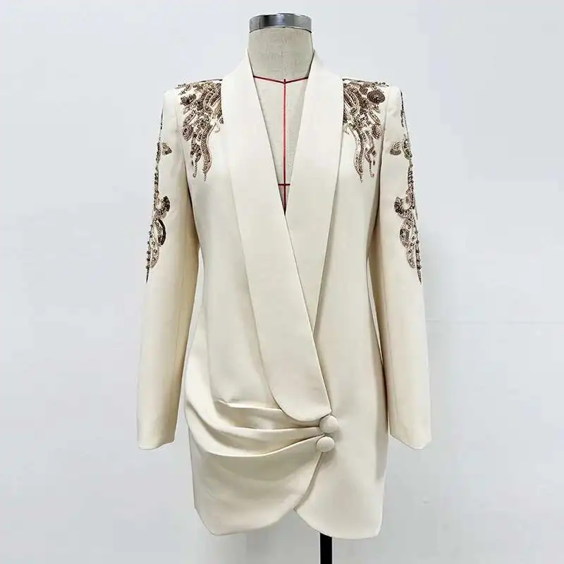 Luxury Quality Autumn Sequins Evening Short Dress Women Long Sleeve Notched Blazer Suit Coat Party Dresses Lady
Luxury Quality Autumn Sequins Evening Short Dress Women Long Sleeve Notched Blazer Suit Coat Party Dresses Lady