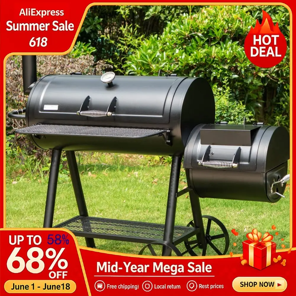 HeavyDuty Charcoal Outdoor Smoker Grills, Extra Large Offset Smoker 941 SQ.IN. Cooking Area, Charcoal Grill amp Smoker Combo
HeavyDuty Charcoal Outdoor Smoker Grills, Extra Large Offset Smoker 941 SQ.IN. Cooking Area, Charcoal Grill amp Smoker Combo