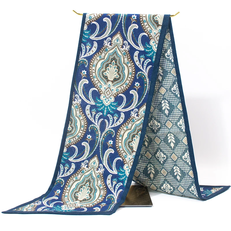 Women Reversible Wool Silk Skinny Scarf Blue Paisley Print Hand Roll Ribbon Neck Tie Hairband Bag Strap Office Travel Accessory
Women Reversible Wool Silk Skinny Scarf Blue Paisley Print Hand Roll Ribbon Neck Tie Hairband Bag Strap Office Travel Accessory