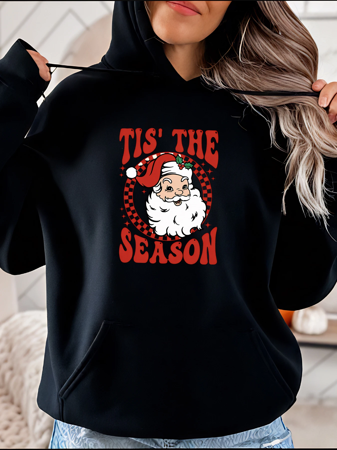 Рождественская толстовка с принтом Санта-Клауса Tis The Season, женская повседневная праздничная толстовка, рождественский подарок для женщин
Рождественская толстовка с принтом Санта-Клауса Tis The Season, женская повседневная праздничная толстовка, рождественский подарок для женщин