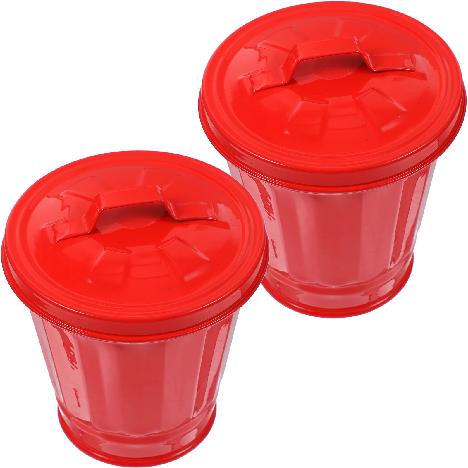 2 Pcs Silver Desktop Trash Can Lid Mini Galvanized Iron Garbage Bucket Countertop Wastebasket Heavy Duty Creative Storage 
2 Pcs Silver Desktop Trash Can Lid Mini Galvanized Iron Garbage Bucket Countertop Wastebasket Heavy Duty Creative Storage