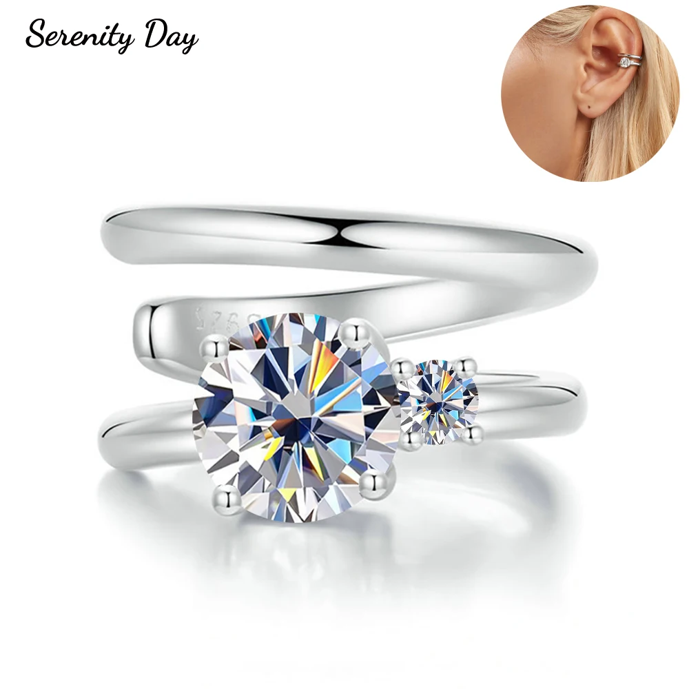 Serenity 5mm D Color Moissanite Earrings for Women Men S925 Sterling Silver Double-layer Ear Cuff Earring Plated 18K Anniversary
Serenity 5mm D Color Moissanite Earrings for Women Men S925 Sterling Silver Double-layer Ear Cuff Earring Plated 18K Anniversary