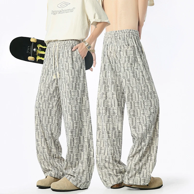 Summer New Men's Straight Pants Loose Fit Quick-Drying Ice Silk Pants Fashion Casual Large Size Thin Section Drawstring Pants
Summer New Men's Straight Pants Loose Fit Quick-Drying Ice Silk Pants Fashion Casual Large Size Thin Section Drawstring Pants