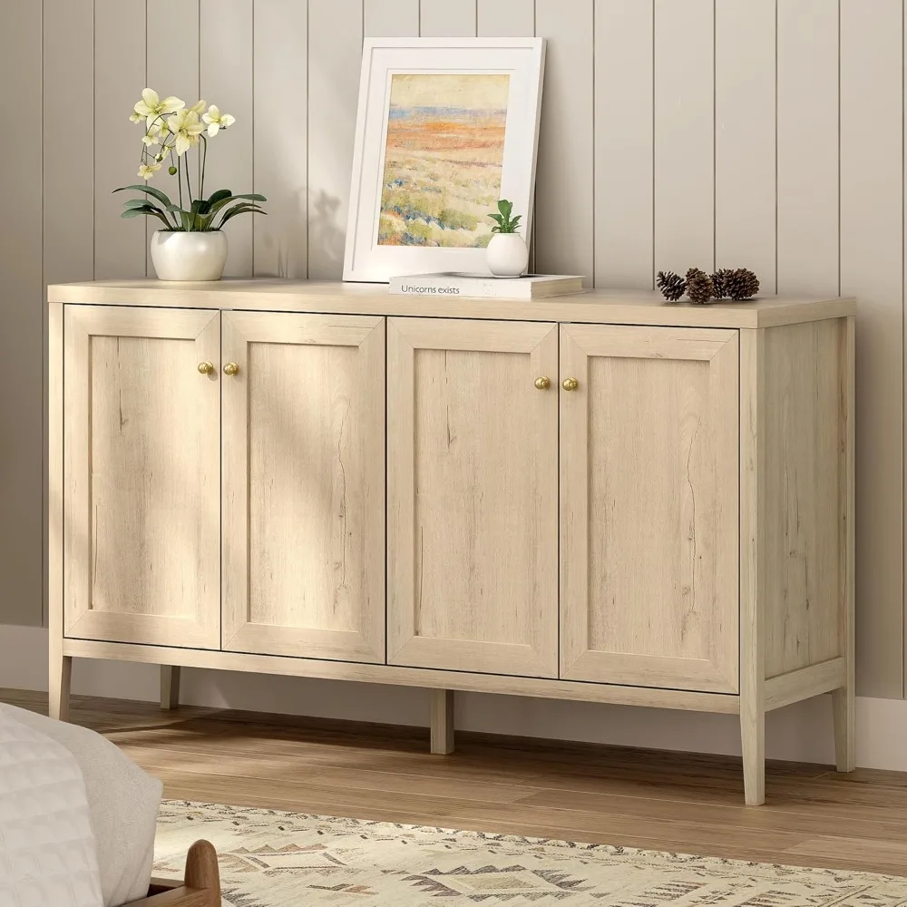 Farmhouse Storage Cabinet with 4 Doors, Sideboard Buffet Cabinets with Adjustable Shelves Accent Cabinet Console Table Credenza
Farmhouse Storage Cabinet with 4 Doors, Sideboard Buffet Cabinets with Adjustable Shelves Accent Cabinet Console Table Credenza