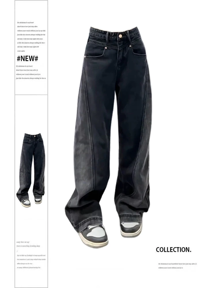Women Baggy Black Gothic Jeans Harajuku 90s Vintage Oversize Wide Denim Pants 2000s Y2k High Waist Cowboy Trouser Trashy Clothes
Women Baggy Black Gothic Jeans Harajuku 90s Vintage Oversize Wide Denim Pants 2000s Y2k High Waist Cowboy Trouser Trashy Clothes
