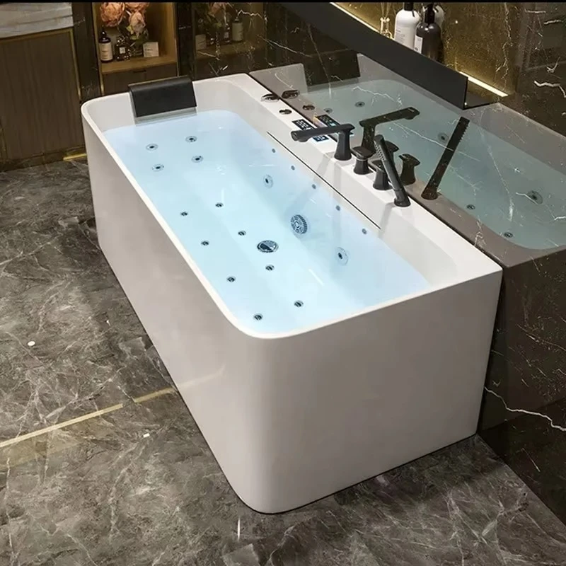 Indoor Modern Acrylic Freestanding Bathtub with Jets for Villa White Jacuzzies Whirlpool Bath Tub Shower & Built-in Waterfall
Indoor Modern Acrylic Freestanding Bathtub with Jets for Villa White Jacuzzies Whirlpool Bath Tub Shower & Built-in Waterfall