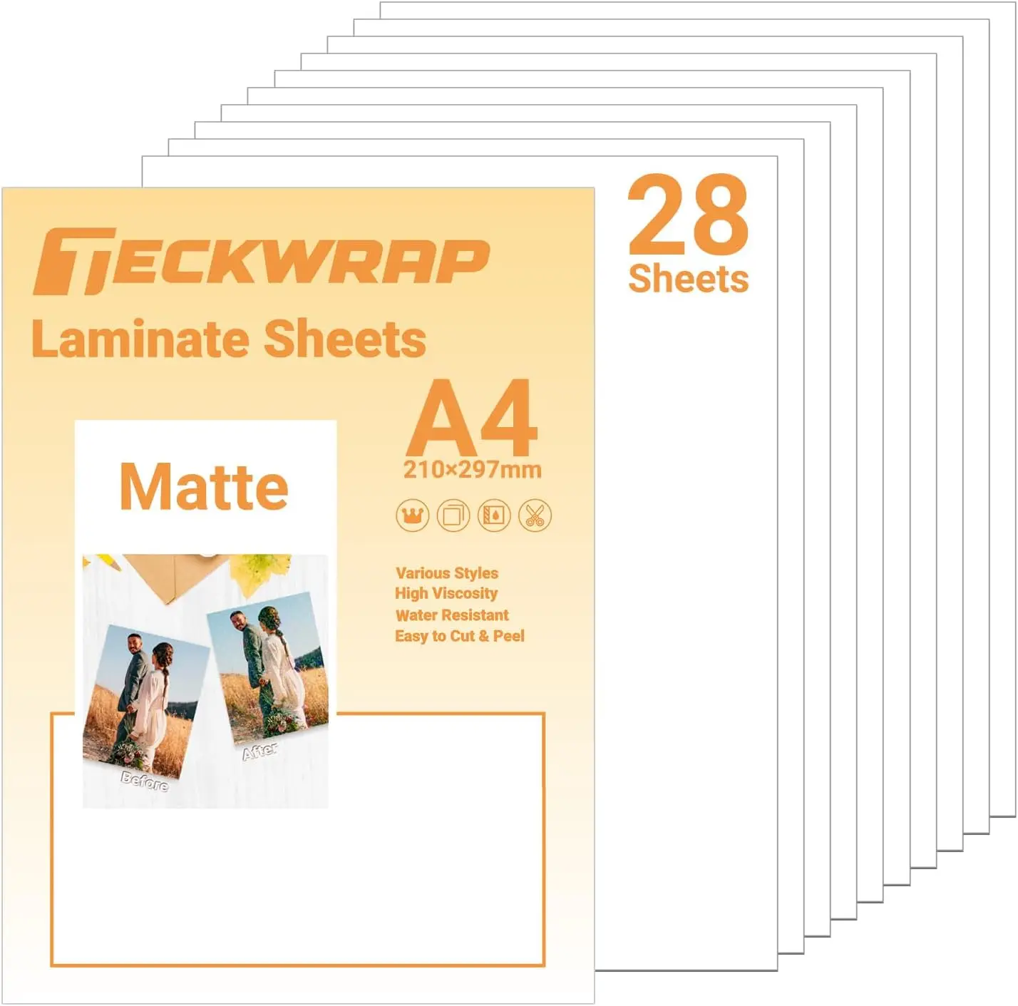 Matte Laminating Sheets Clear Laminate for Printable Vinyl Sticker Paper, A4 8.26x11.69" 28 Sheets, Waterproof Protective Finish
Matte Laminating Sheets Clear Laminate for Printable Vinyl Sticker Paper, A4 8.26x11.69" 28 Sheets, Waterproof Protective Finish