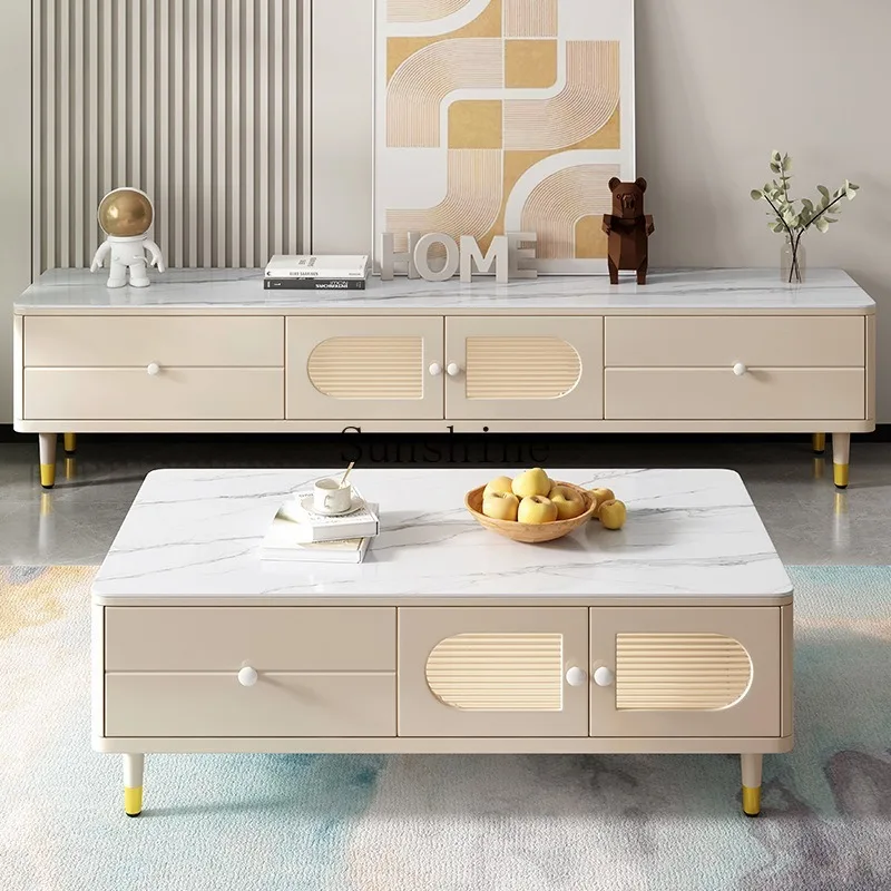 Light luxury solid wood TV cabinet coffee table rock slab modern living room storage locker
Light luxury solid wood TV cabinet coffee table rock slab modern living room storage locker
