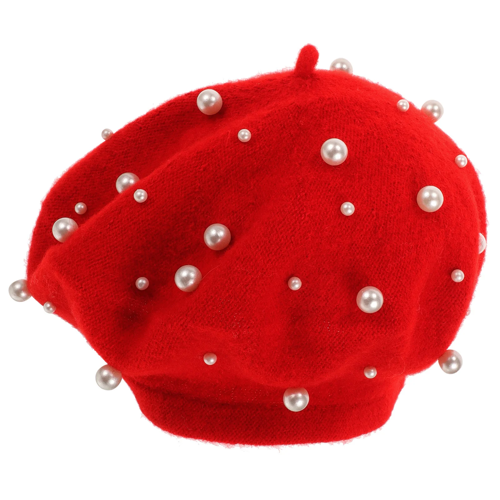 Women's Pearl Beret Autumn Winter Red Free Size Heavy Work Hats Beaded Rivet Wool Beret Foldable Fashion Hat
Women's Pearl Beret Autumn Winter Red Free Size Heavy Work Hats Beaded Rivet Wool Beret Foldable Fashion Hat